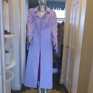 Fashion Nova Light Purple Trench Coat with Fringe